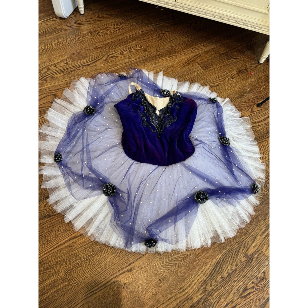 Classical Ballet tutu Performance quality Purple Velvet Beading XXS Sugar Plum‎